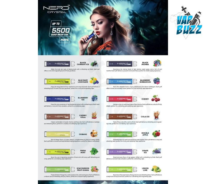NERD Crystal Disposable vape 5500 Puffs in Dubai, UAE NERD Crystal Disposable vape 5500 Puffs in Dubai, UAE